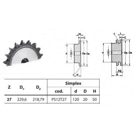Kettingwiel 16B-1 27T-H