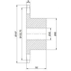 Kettingwiel HB50.8SS 08T
