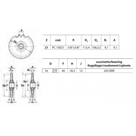 Spanwiel 10B-1 21T-H as16mm