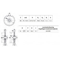 Spanwiel 12B-1 15T-H as16mm
