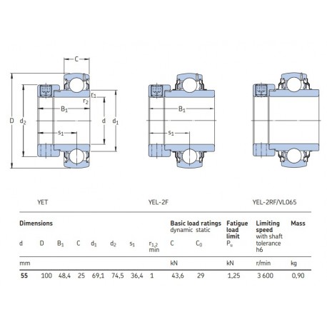 SKF Spanlager YET 211 