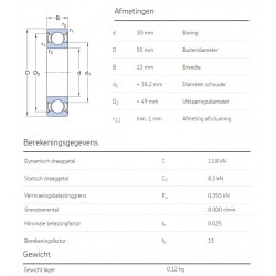 SKF Groefkogellager 6006-2RS1