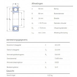 SKF Groefkogellager 6010-2RS1