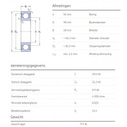 SKF Groefkogellager 6011-2RS1