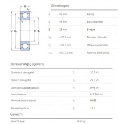 SKF Groefkogellager 6012-2RS1