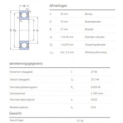 SKF Groefkogellager 6207-2RS1