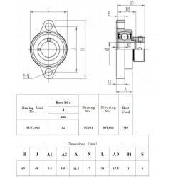 Flenslagerblok SSUFL 001 met excenterring