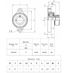 Flenslagerblok SSUFL 003 met excenterring