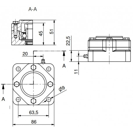 Ø20 - F4 - Flange bearing with stainless steel bearing, closed cover