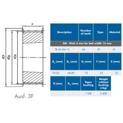 TL-Tandriemschijf 44-5M-15 3F 1108
