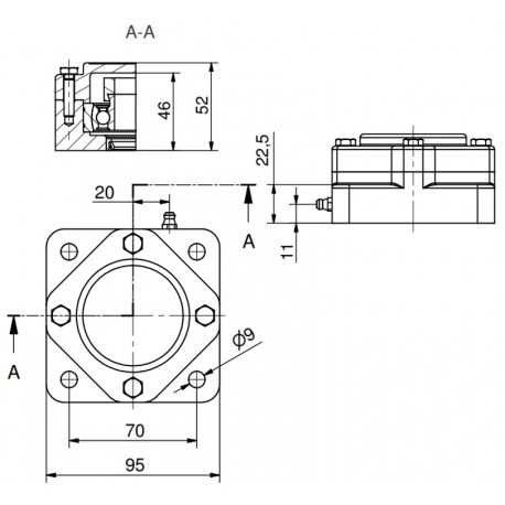 Ø25 - F4 - Flange bearing with stainless steel bearing, closed cover