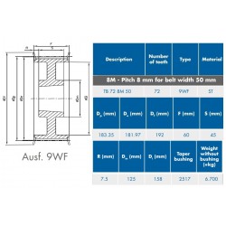 TL-Tandriemschijf 72-8M-50 9WF 2517