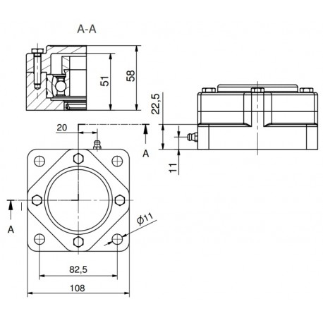 Ø30 - F4 - Flange bearing with stainless steel bearing, closed cover