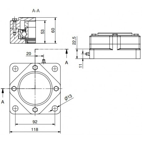 Ø35 - F4 - Flange bearing with stainless steel bearing, closed cover