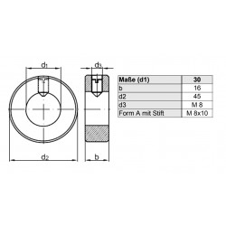 RVS stelring 30x45x16 DIN 705