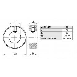 RVS stelring 50x80x18 DIN 705