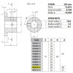Kettingwiel 10B-1 13T-H 30H7+++ (spiebaan+2xtap)