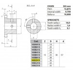 Kettingwiel 10B-1 15T-H 30H7+++ (spiebaan+2xtap)