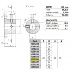 Kettingwiel 10B-1 20T-H 30H7+++ (spiebaan+2xtap)