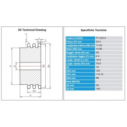Kettingwiel 16B-3 14T-H