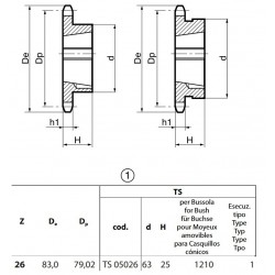 Klembuswiel 06B-1 26T-H 1210