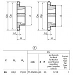 Klembuswiel 06B-1 26T-H 1210