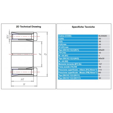 Spanelement KLSS020 dØ20-DØ38-L26