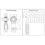 RVS stangkop binnendraad M05 links