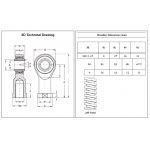 RVS stangkop binnendraad M08 links