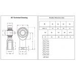 RVS stangkop binnendraad M16 links