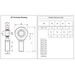 RVS stangkop buitendraad M12x1.25 links