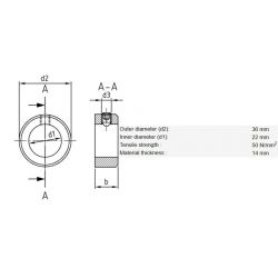 RVS stelring 22x36x14 DIN 705