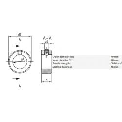 RVS stelring 26x40x16 DIN 705