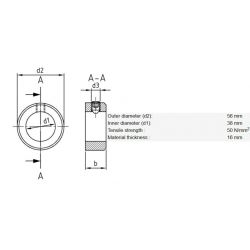 RVS stelring 38x56x16 DIN 705