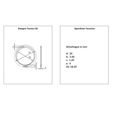 RVS Circlip DIN 471 as 20mm VPE 100 stuks