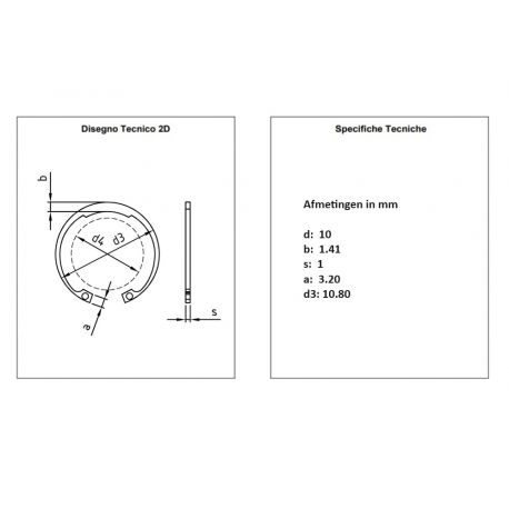 RVS Circlip DIN 472 boring 10mm VPE 200 stuks