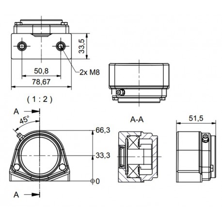 Ø20 - S2 - Pillow block bearing with stainless steel bearing, closed cover