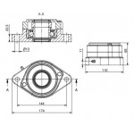 NG flenslagerblok Ø40 - F2 open kap
