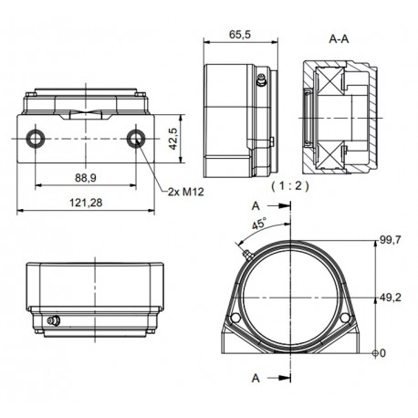 Ø40 - S2 - Pillow block bearing with stainless steel bearing, closed cover