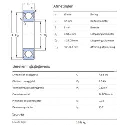 SKF Groefkogellager W6002-2RS1