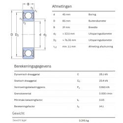 SKF Groefkogellager W6209-2RS1