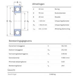 SKF Groefkogellager W6210-2RS1
