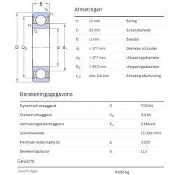 SKF Groefkogellager W6300-2RS1