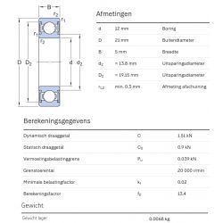 SKF Groefkogellager W61801-2RS1