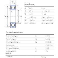 SKF Groefkogellager W61901-2RS1