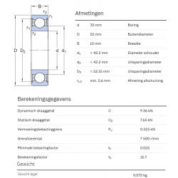 SKF Groefkogellager W61907-2RS1
