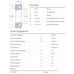 SKF Zelfinstellend kogellager 2210 E-2RS1TN9