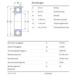 SKF Groefkogellager 6000-2Z