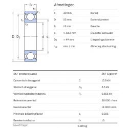 SKF Groefkogellager 6006-2Z