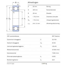 SKF Groefkogellager 6013-2Z